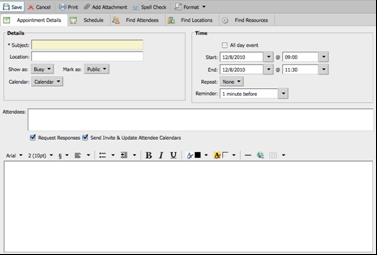Appointment Creation Menu